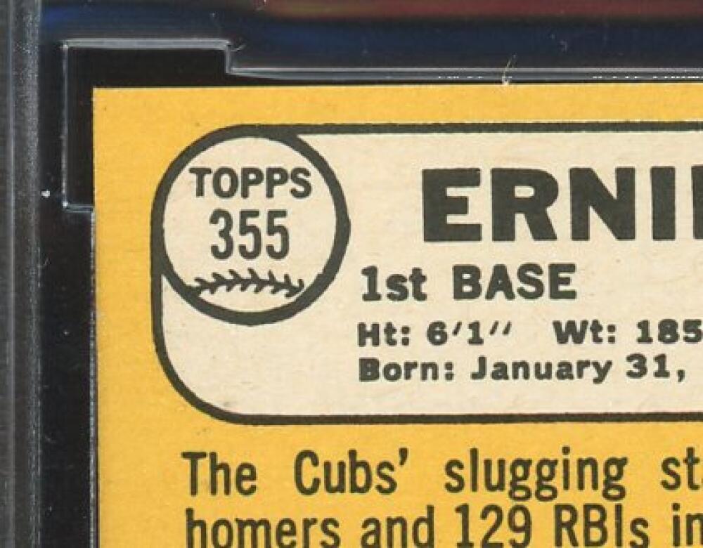 1968 Topps #355 Ernie Banks Card BGS BCCG 9 Near Mint+ Image 7