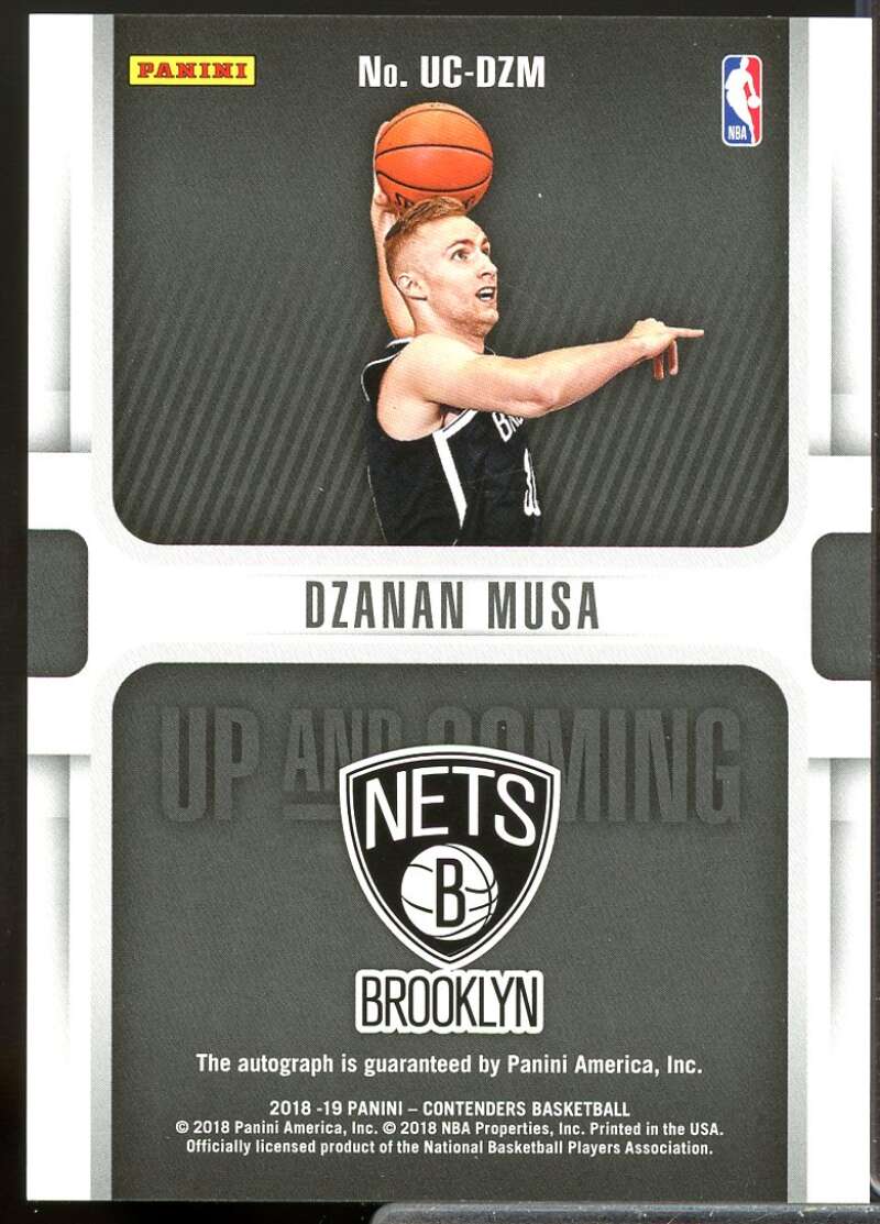 Dzanan Musa Rookie 2018-19 Panini Contenders Up and Coming Rookie Autographs #40  Image 2