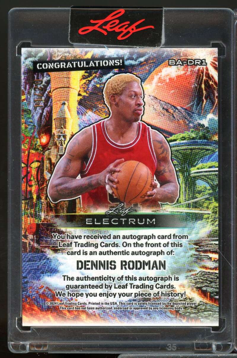 Dennis Rodman /20 Card 2024 Leaf Electrum Bronze Veteran Autograph #DR1  Image 2