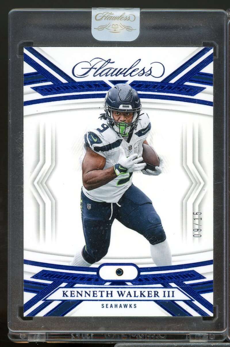 Kenneth Walker III 9/15 Card 2023 Panini Flawless Sapphire #59  Image 1