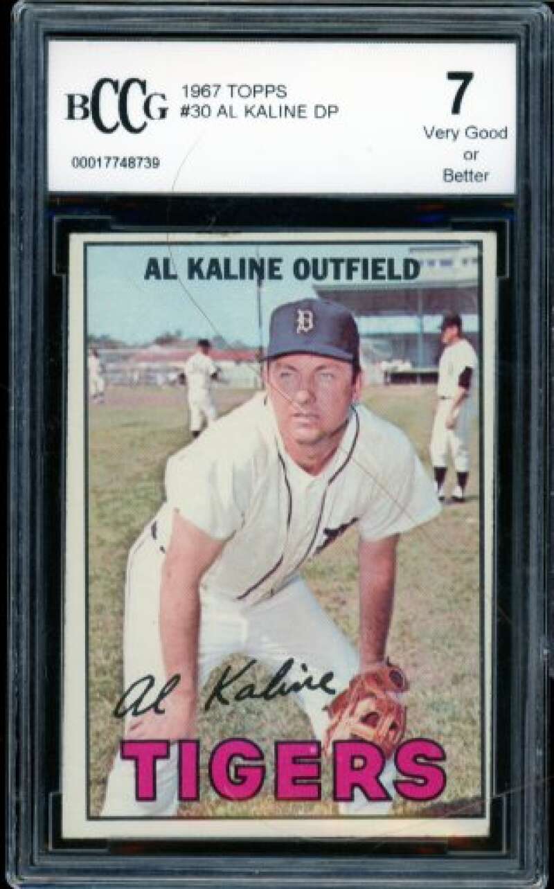 1967 Topps #30 Al Kaline Card BGS BCCG 7 Very Good+ Image 1