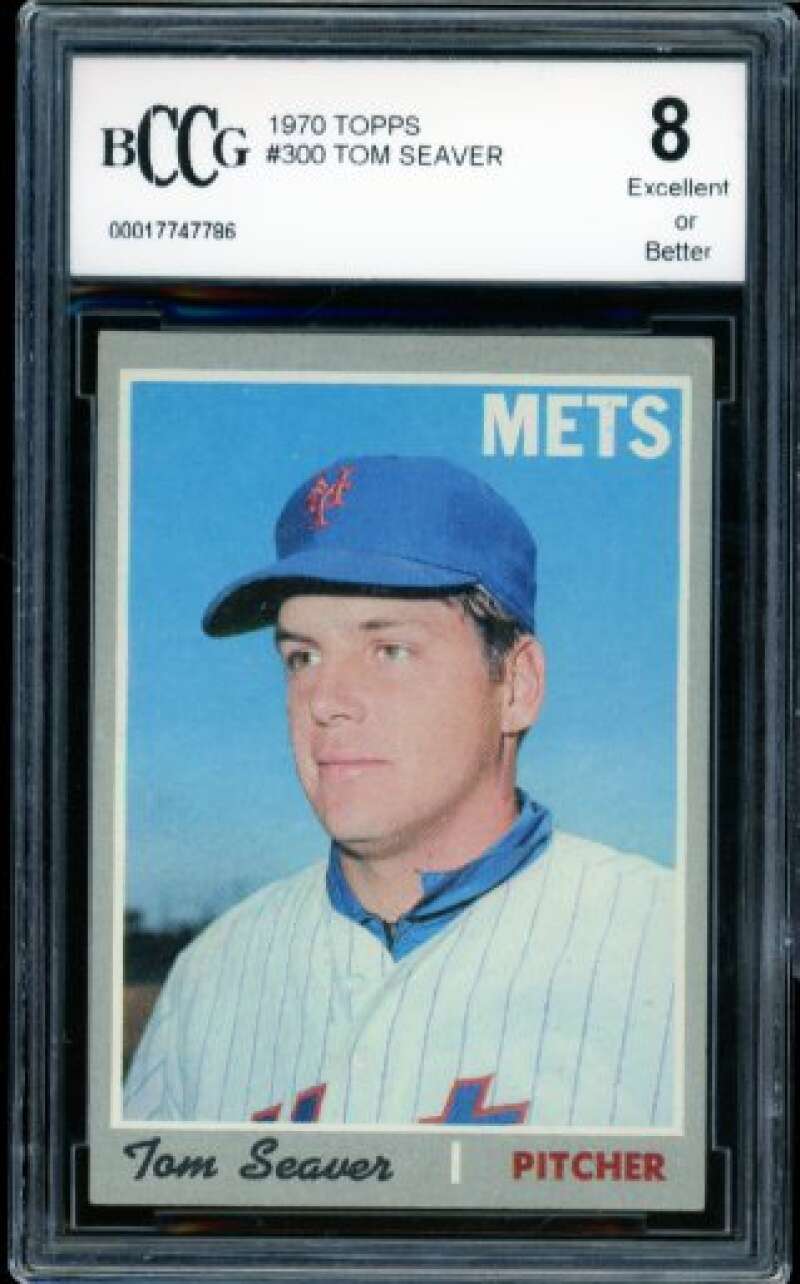1970 Topps #300 Tom Seaver Card BGS BCCG 8 Excellent+ Image 1