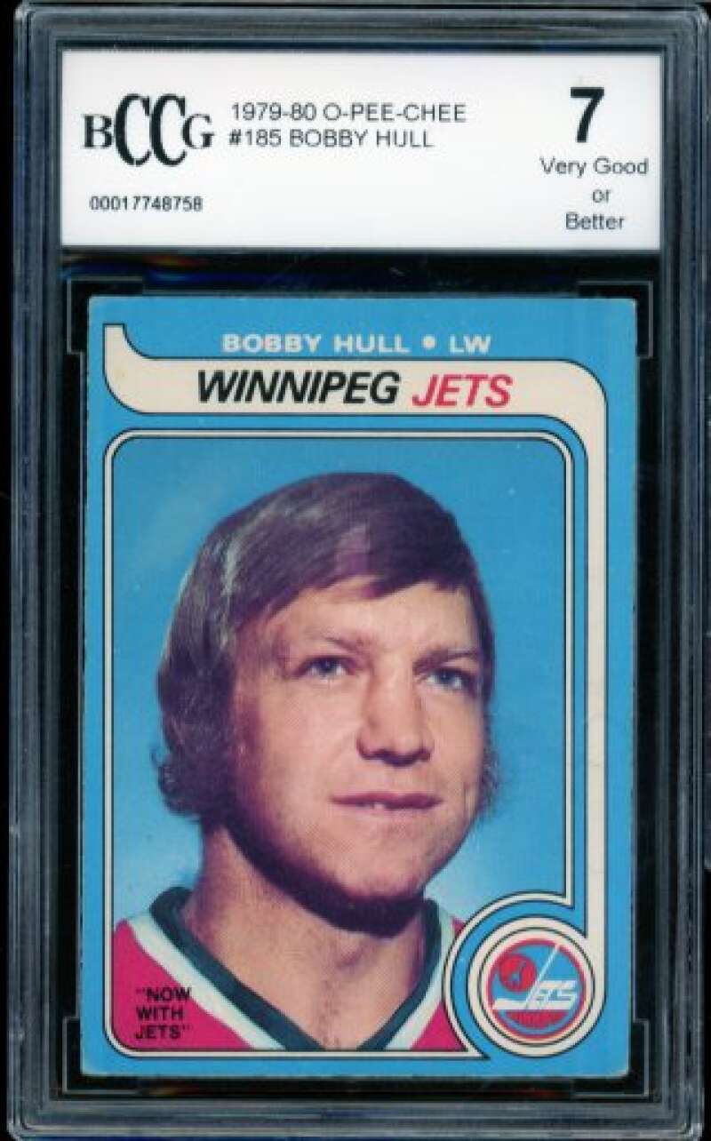 1979-80 O-Pee-Chee #185 Bobby Hull Card BGS BCCG 7 Very Good+ Image 1
