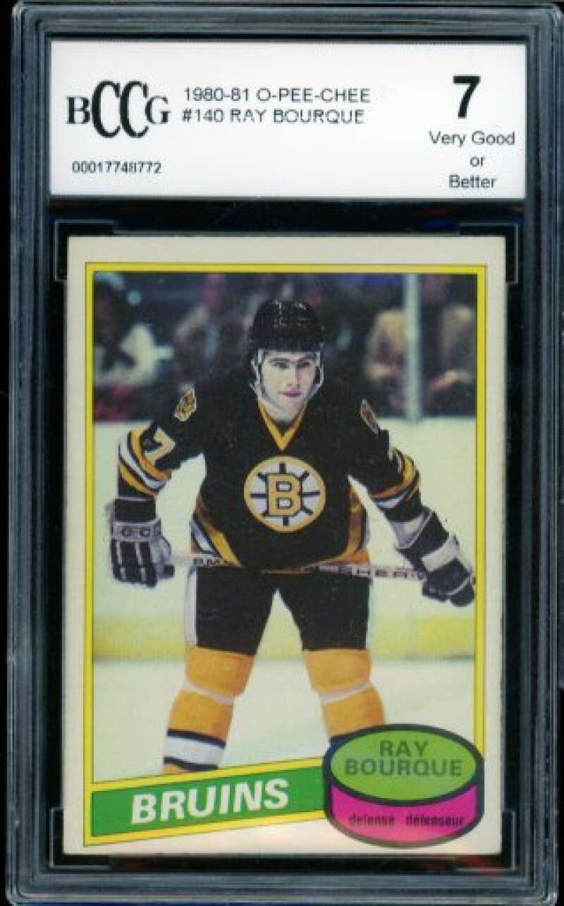 1980-81 O-Pee-Chee #140 Ray Bourque Rookie Card BGS BCCG 7 Very Good+ Image 1