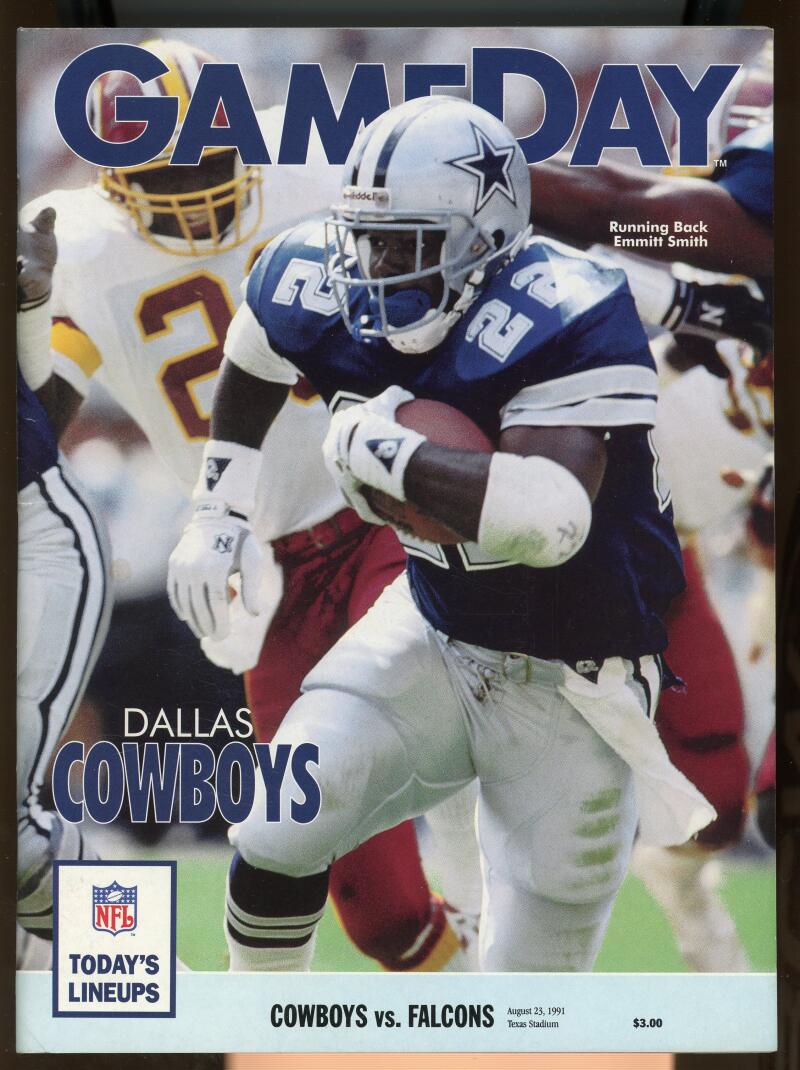 Dallas Cowboys vs Atlanta Falcons GameDay Program August 23 1991 Emmitt Smith Image 1