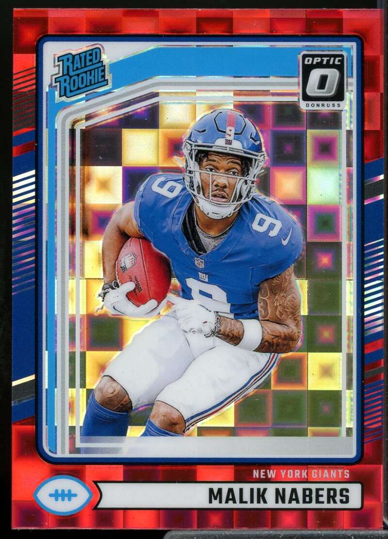 Malik Nabers Rookie 2024 Donruss Optic Rated Rookie Preview Red Pandora #383  Image 1