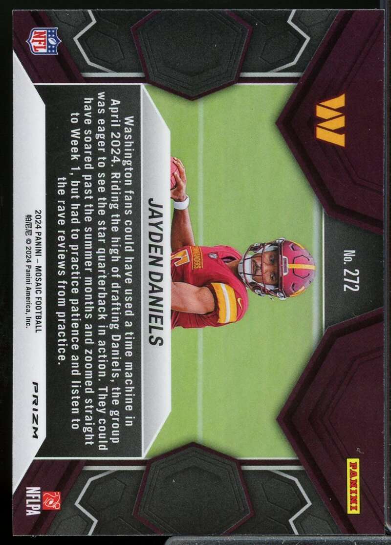 Jayden Daniels Rookie 2024 Panini Mosaic Debut Rookie Mosaic Camo Pink #272  Image 2