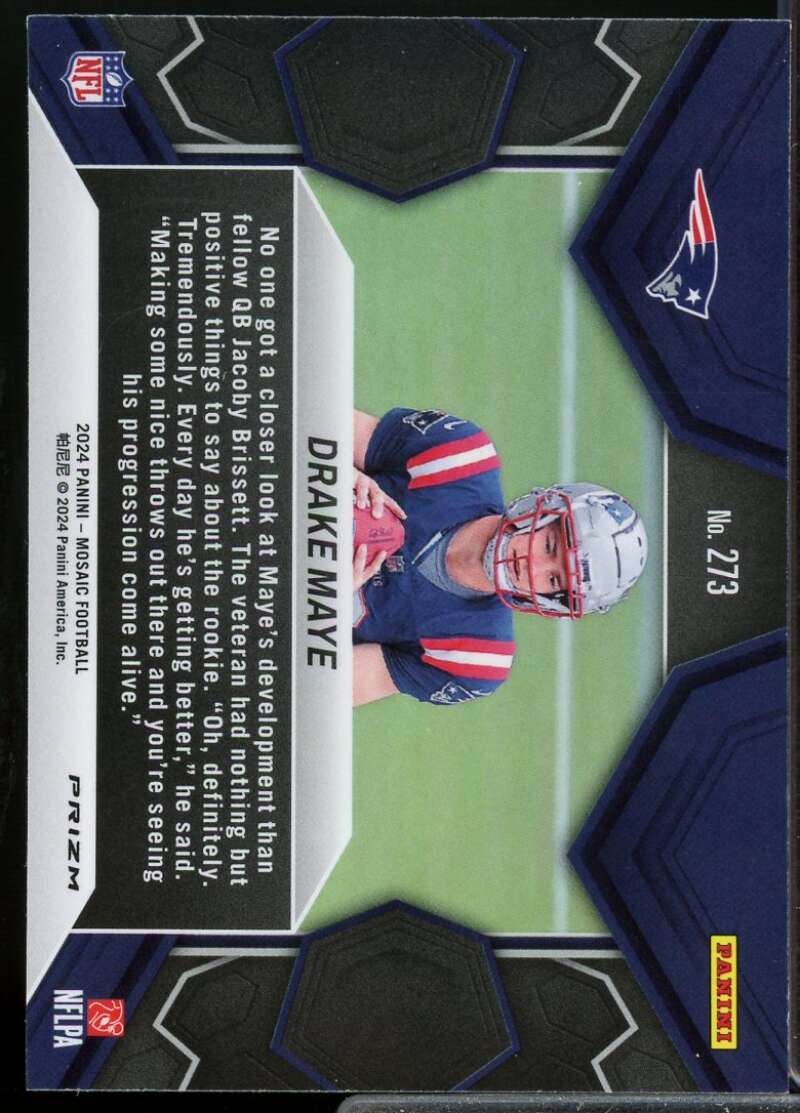 Drake Maye Rookie Card 2024 Panini Mosaic Debut Mosaic Camo Pink #273  Image 2