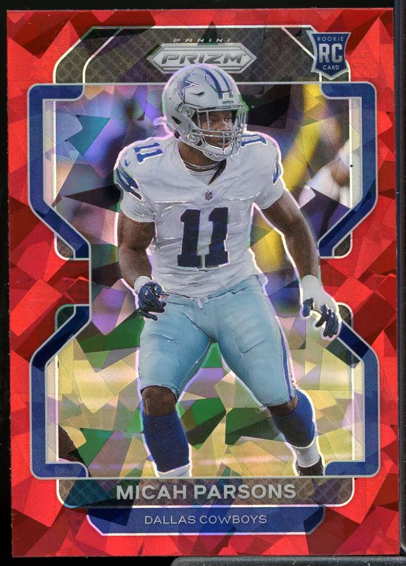 Micah Parsons Rookie Card 2021 Panini Prizm Prizms Red Ice #382  Image 1
