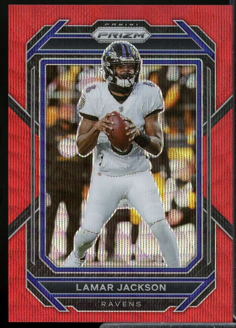 Lamar Jackson /149 Card 2022 Panini Prizm Prizms Red Wave #19  Image 1