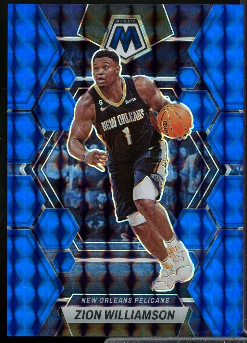 Zion Williamson Card 2022-23 Panini Mosaic Mosaic Blue #120  Image 1