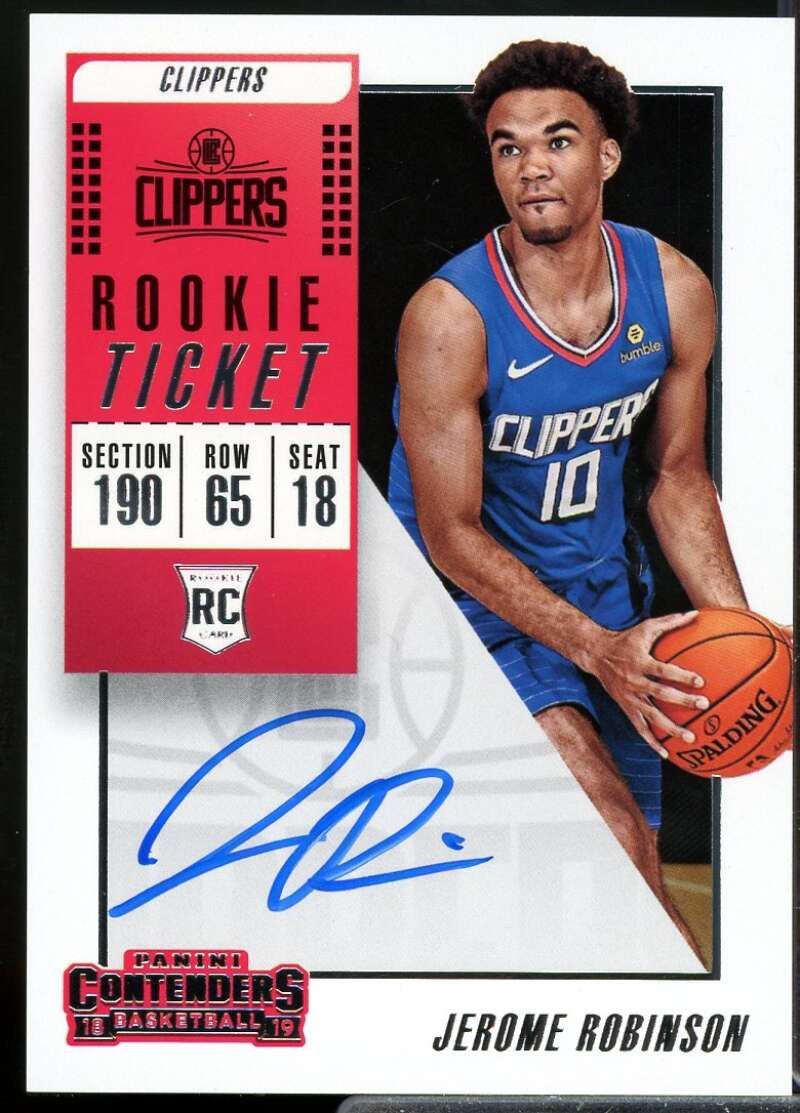 Jerome Robinson Rookie Card 2018-19 Panini Contenders Autograph #126  Image 1