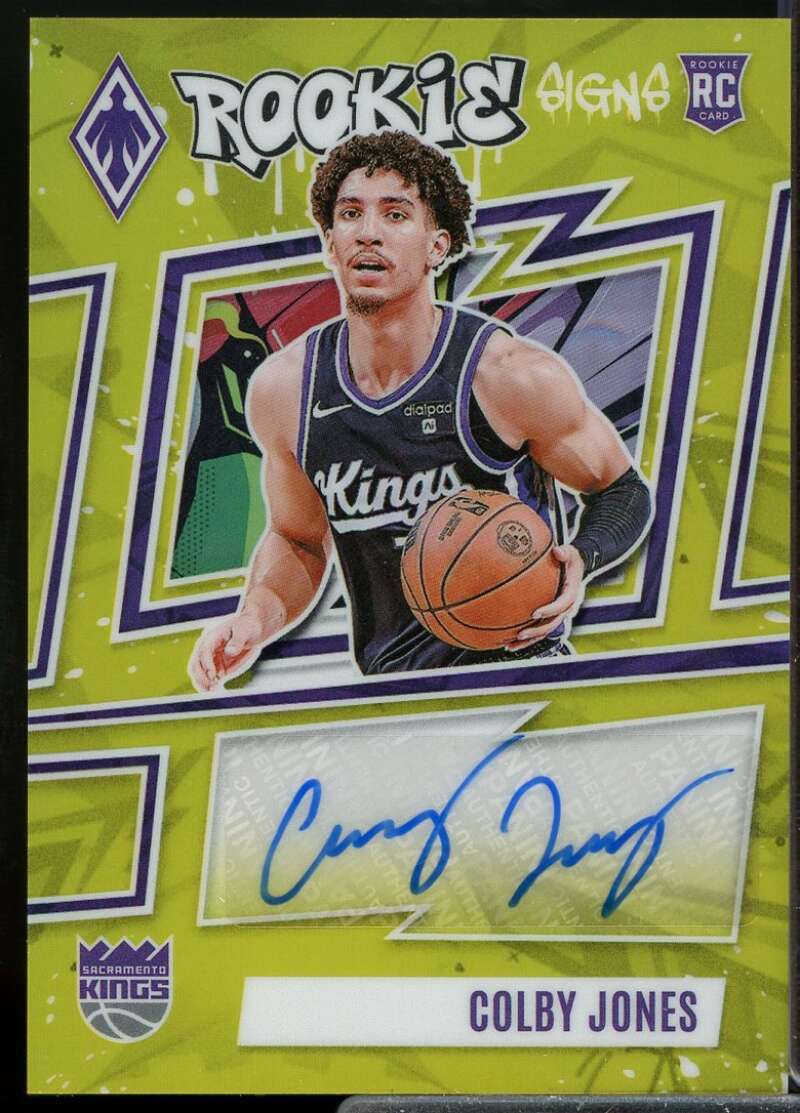 Colby Jones Rookie Card 2023-24 Panini Phoenix Signs Autograph Yellow #28  Image 1