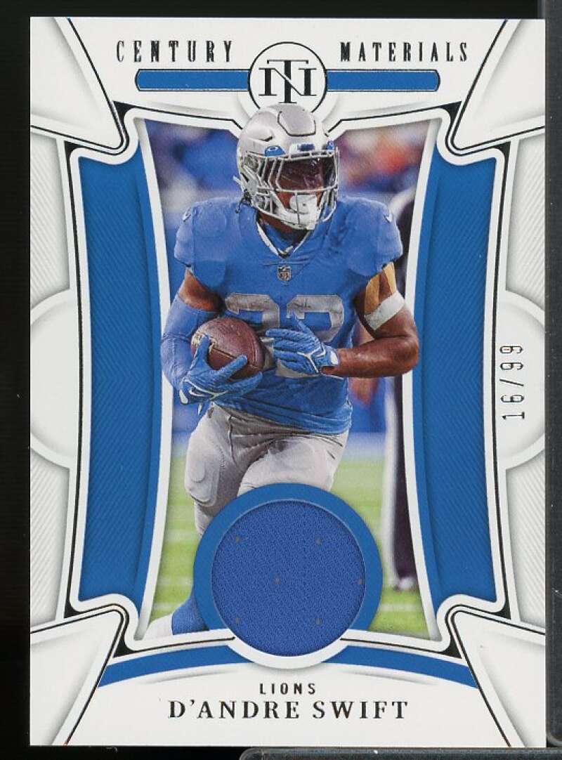 D'Andre Swift Card 2022 Panini National Treasures Century Materials #67  Image 1