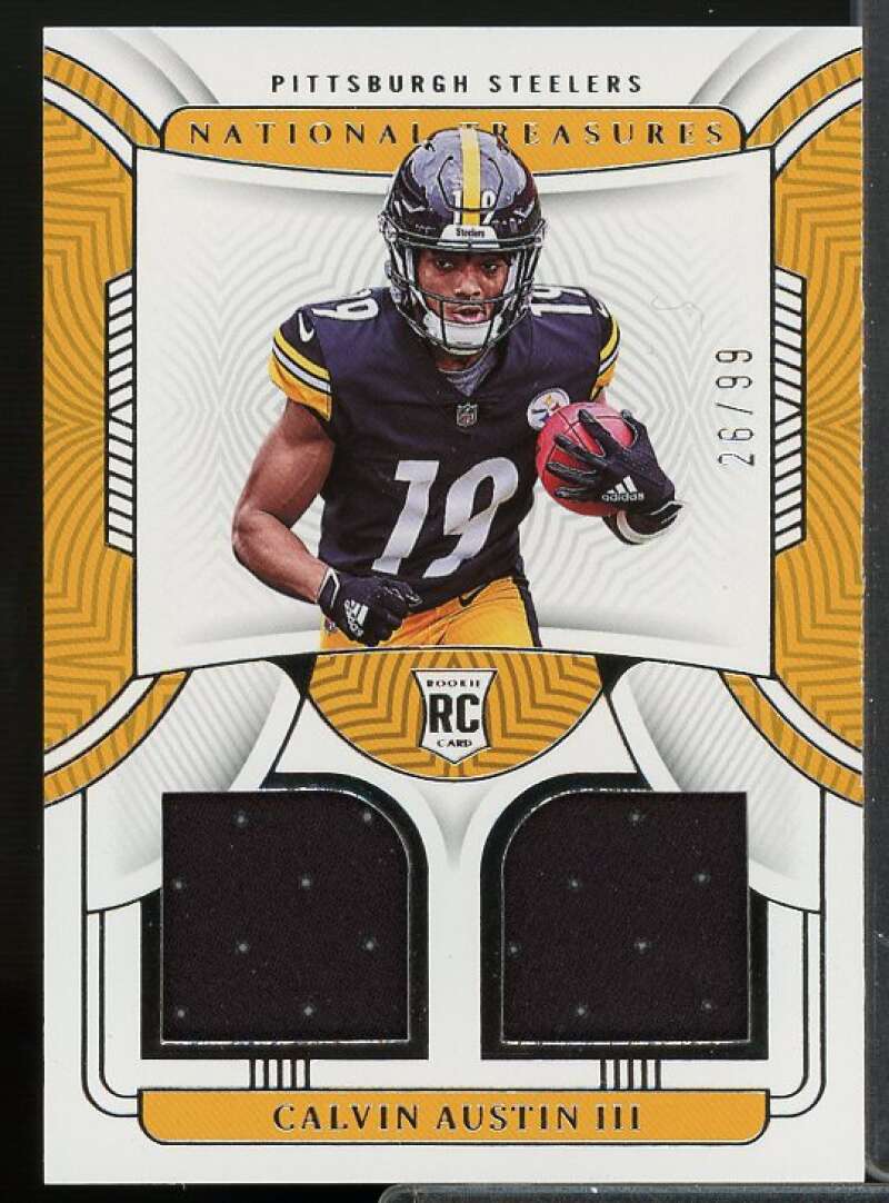 Calvin Austin III Card 2022 Panini National Treasures Rookie Dual Materials #40  Image 1