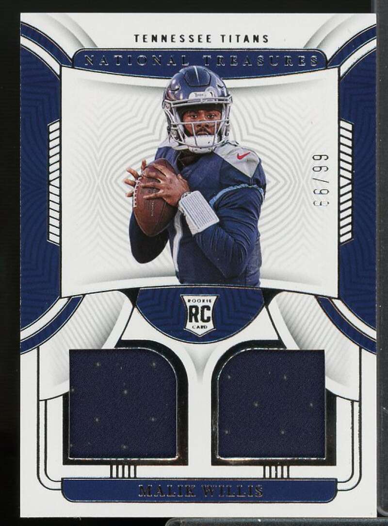 Malik Willis Card 2022 Panini National Treasures Rookie Dual Materials #25  Image 1
