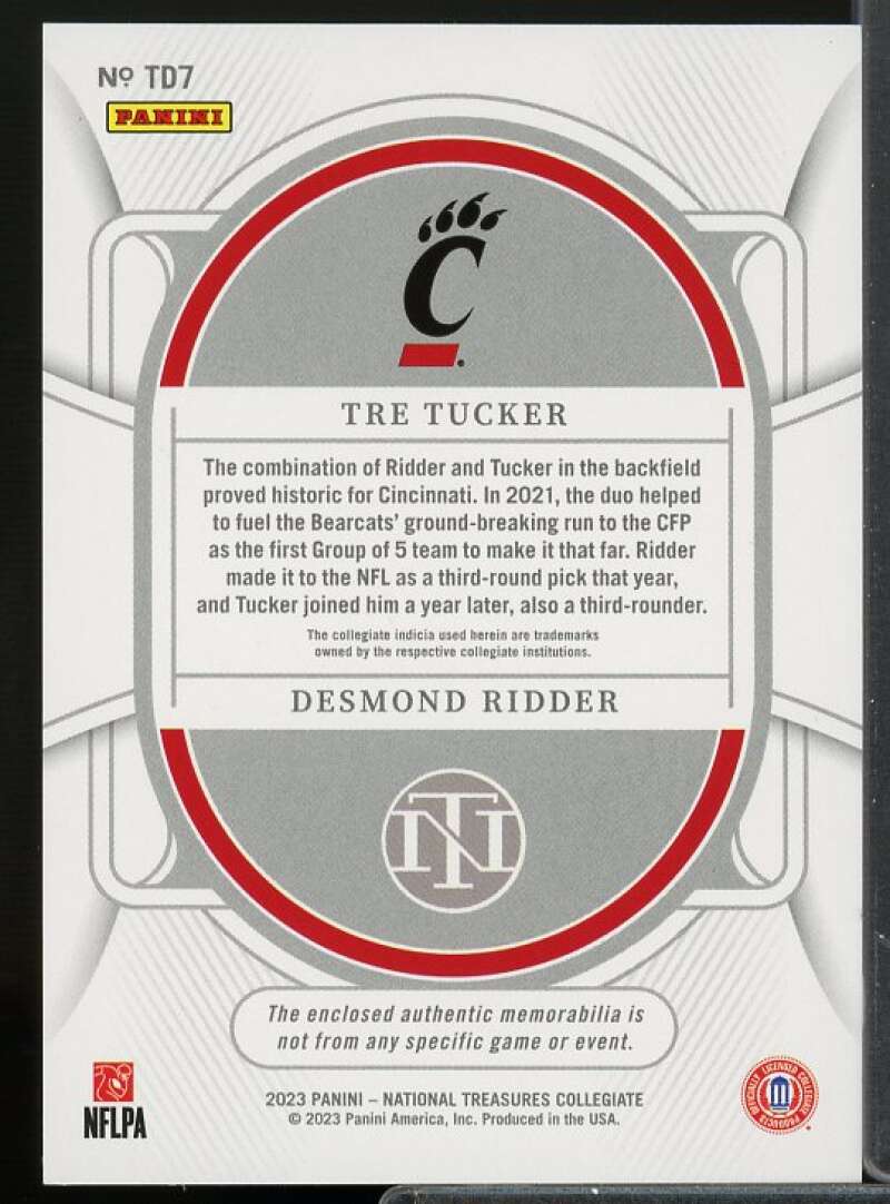 Tucker/Ridder 2023 National Treasures Collegiate Team Dual Materials Blue #7  Image 2