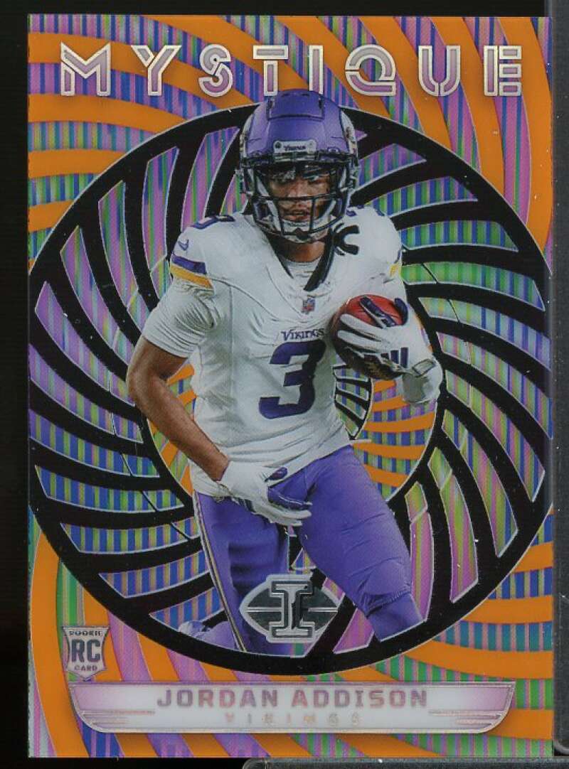 Jordan Addison Rookie Card 2023 Panini Illusions Mystique Orange #20  Image 1