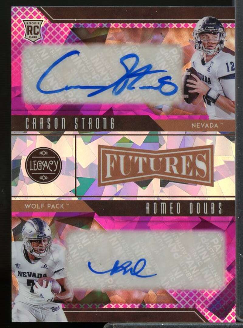 Carson Strong/Romeo Doubs Card 2022 Panini Legacy Futures Ink Combos Diamond #6  Image 1