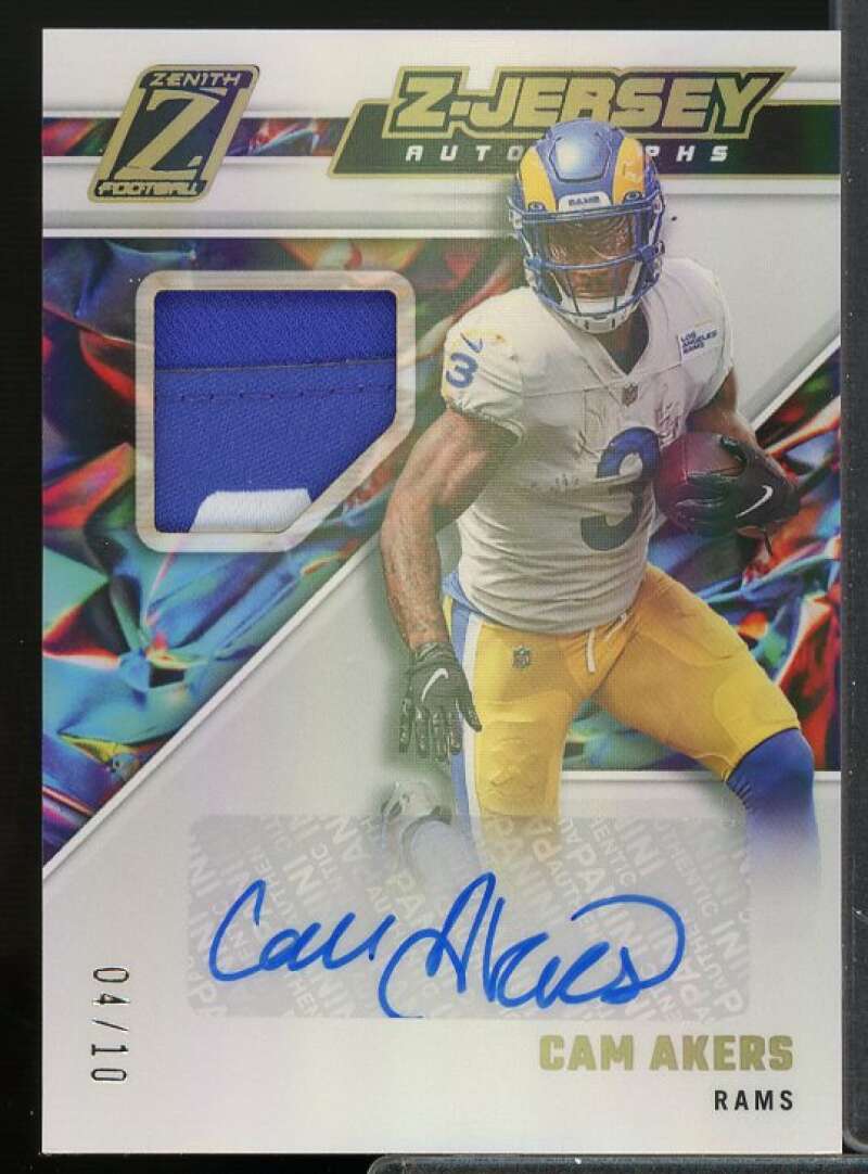 Cam Akers Card 2022 Zenith Z-Jersey Autographs Gold #21  Image 1
