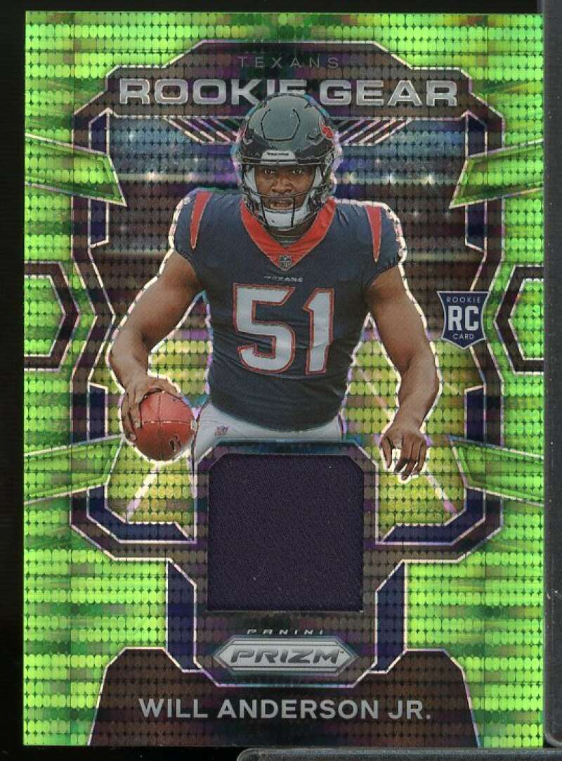 Will Anderson Jr. 2023 Panini Prizm Rookie Gear Prizms Neon Green Pulsar #16  Image 1