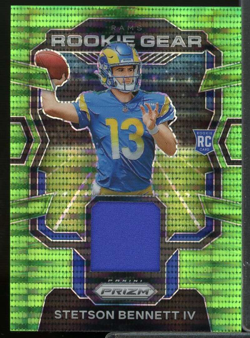 Stetson Bennett IV 2023 Panini Prizm Rookie Gear Prizms Neon Green Pulsar #26  Image 1