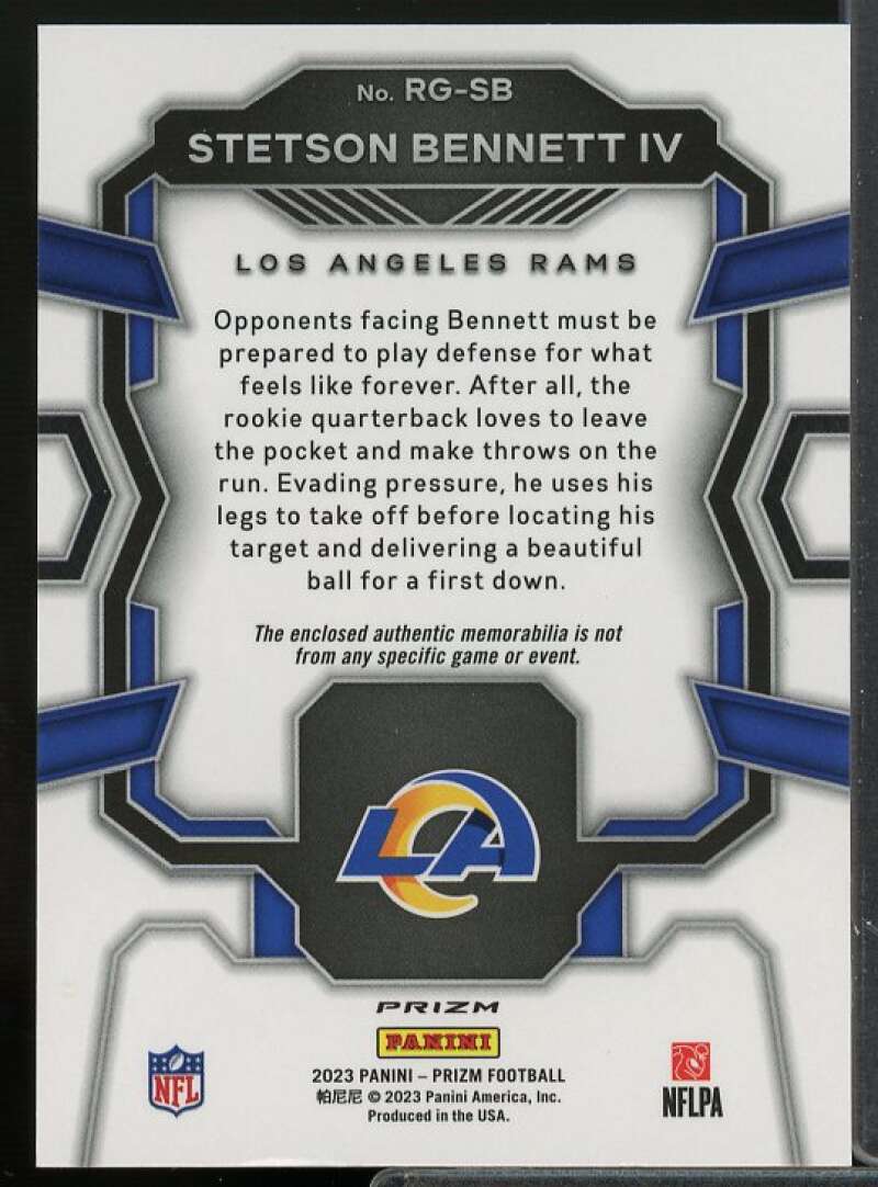 Stetson Bennett IV 2023 Panini Prizm Rookie Gear Prizms Neon Green Pulsar #26  Image 2