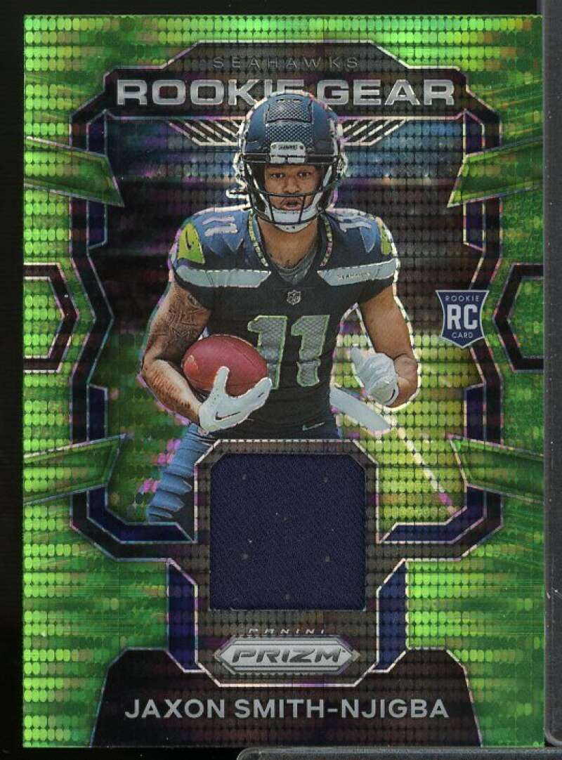 Jaxon Smith-Njigba 2023 Panini Prizm Rookie Gear Prizms Neon Green Pulsar #11  Image 1
