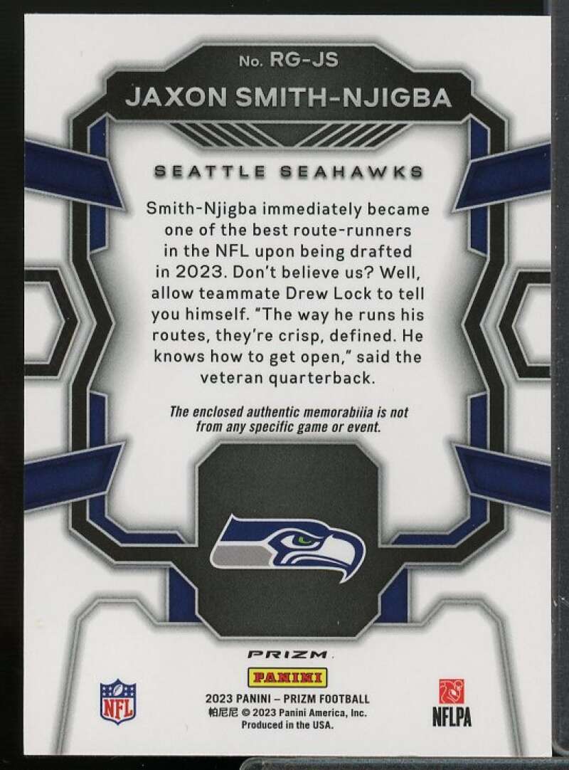 Jaxon Smith-Njigba 2023 Panini Prizm Rookie Gear Prizms Neon Green Pulsar #11  Image 2