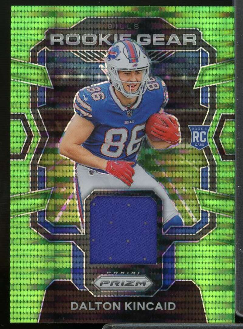 Dalton Kincaid Rookie 2023 Panini Prizm Rookie Gear Prizms Neon Green Pulsar #20  Image 1