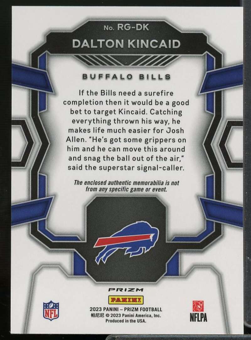 Dalton Kincaid Rookie 2023 Panini Prizm Rookie Gear Prizms Neon Green Pulsar #20  Image 2