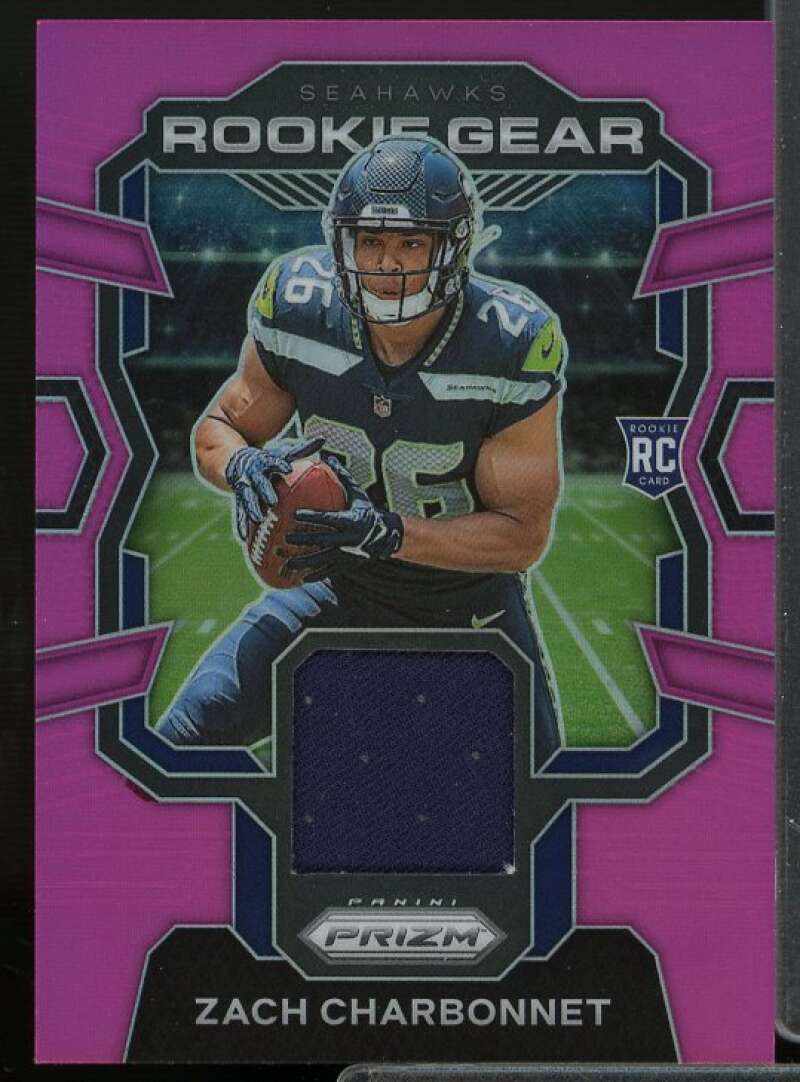 Zach Charbonnet Rookie Card 2023 Panini Prizm Rookie Gear Prizms Pink #8  Image 1