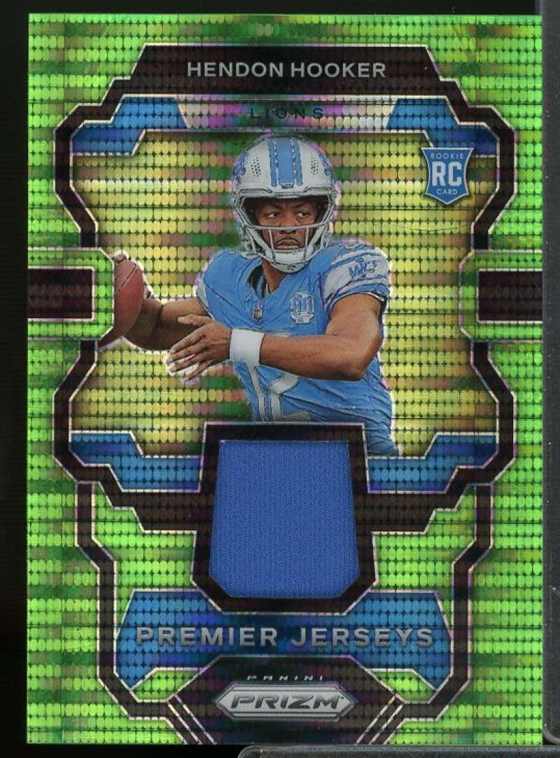 Hendon Hooker Rookie 2023 Panini Prizm Premier Jerseys Neon Green Pulsar #5  Image 1