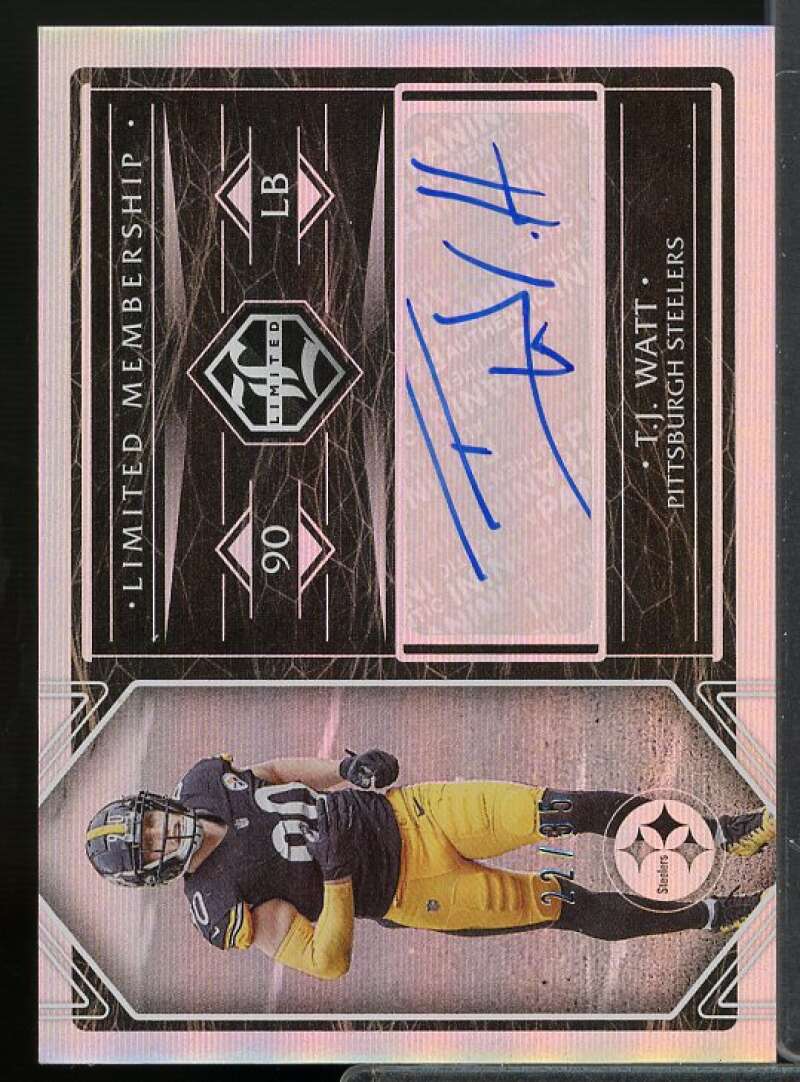 T.J. Watt Card 2020 Limited Membership Autographs #5  Image 1