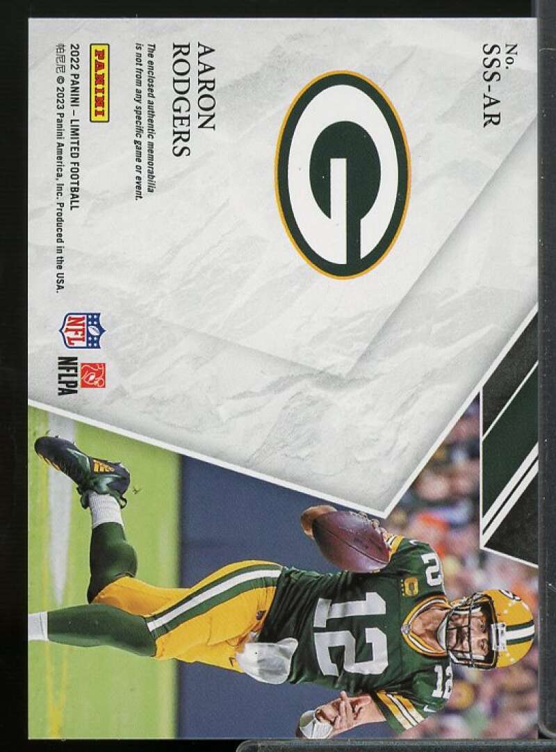 Aaron Rodgers Card 2022 Limited Stadium Star Swatches #4  Image 2