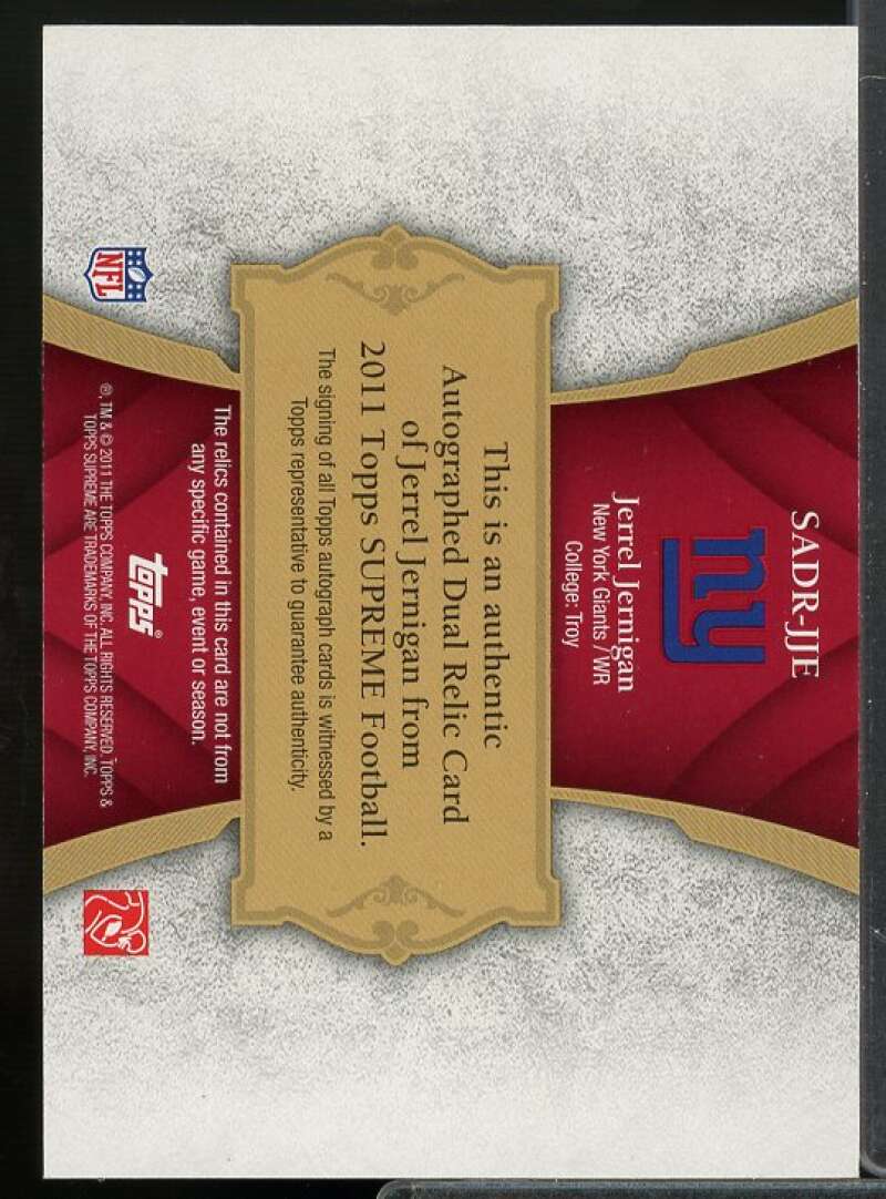 Jerrel Jernigan 2011 Topps Supreme Autographed Dual Relics Red Patch #SADRJJE  Image 2