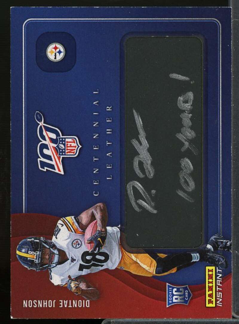 Diontae Johnson Centennial Leather AU Rookie Card 2019 Panini Instant #CL-20  Image 1