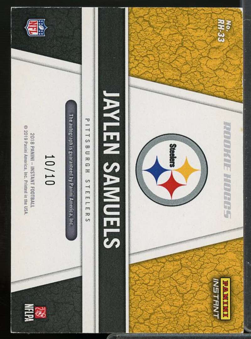 Jaylen Samuels Rookie Hoggs AU Rookie Card 2018 Panini Instant #RH-33  Image 2