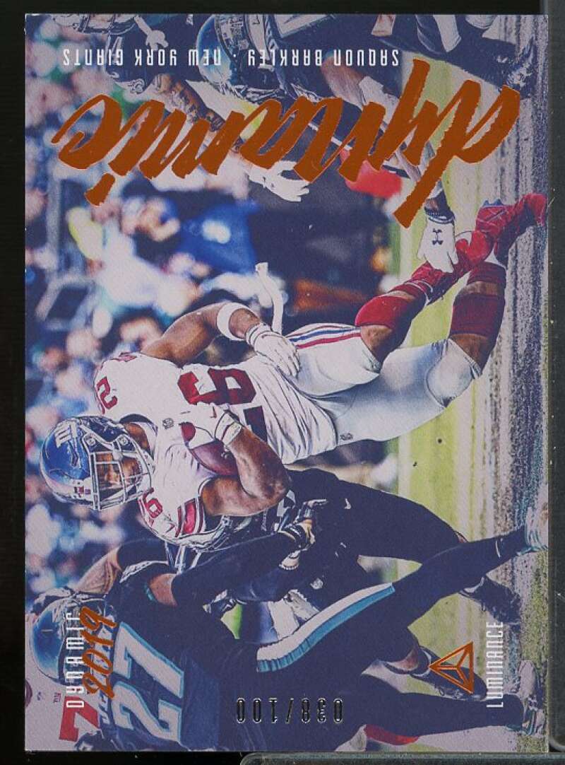 Saquon Barkley Card 2019 Panini Luminance Dynamic Orange #6  Image 1