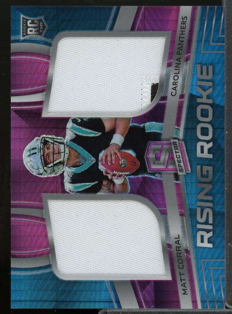 Matt Corral Rookie 2022 Panini Spectra Rising Rookie Materials Neon Pink #28  Image 1