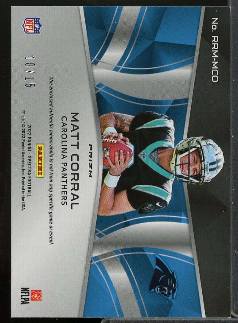 Matt Corral Rookie 2022 Panini Spectra Rising Rookie Materials Neon Pink #28  Image 2