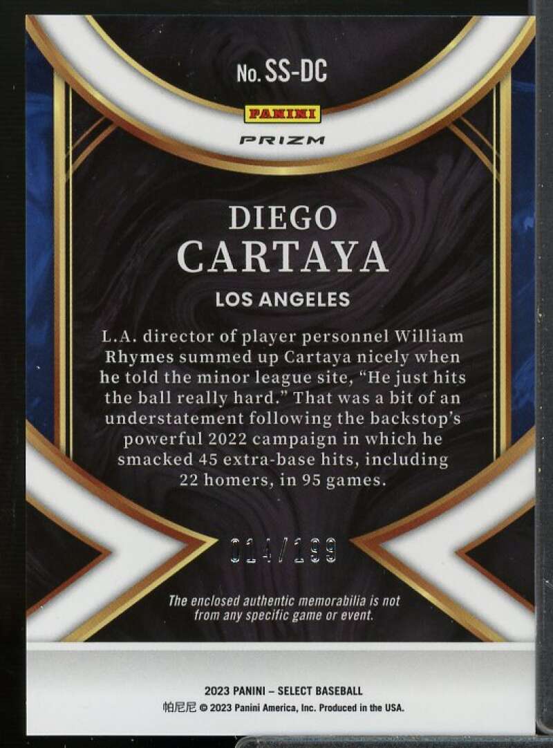 Diego Cartaya Rookie Card 2023 Select Select Swatches Prizms Silver #11  Image 2