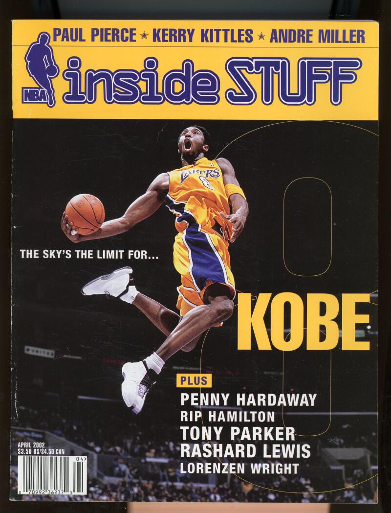 NBA Inside Stuff Magazine April 2002 Kobe Bryant Lakers Basketball Image 1