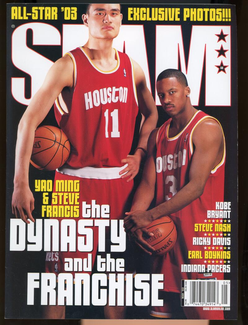 Slam Magazine Yao Ming Steve Francis May 2003 Houston Rockets Basketball Image 1