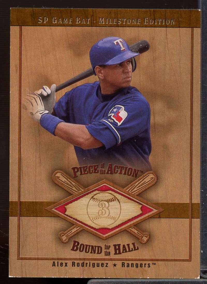 A. Rodriguez 2001 SP Game Bat Milestone Piece of Action Bound for the Hall #BAR  Image 1