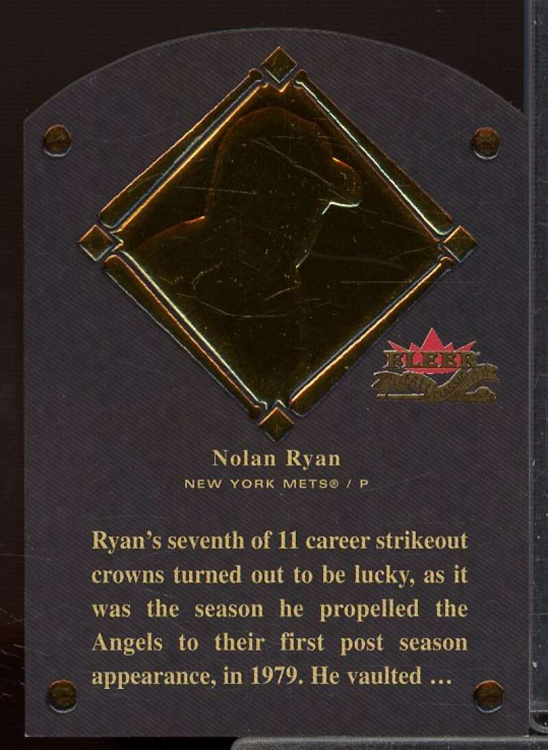 Nolan Ryan Card 2002 Fleer Fall Classics HOF Plaque #27  Image 1