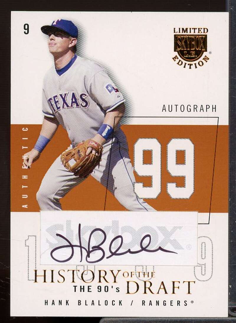 Hank Blalock Card 2004 SkyBox LE History Draft 90's Autograph Copper #HB  Image 1