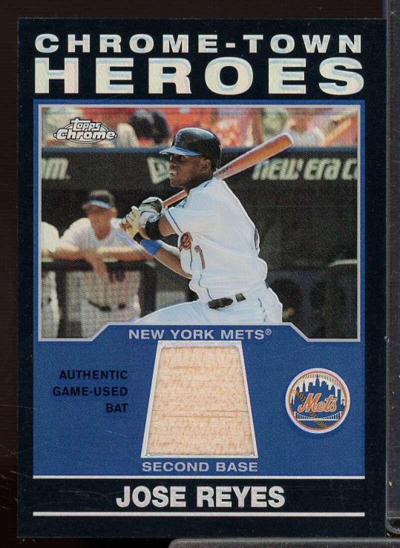 Jose Reyes Bat Card 2004 Topps Chrome Town Heroes Relics #JR  Image 1