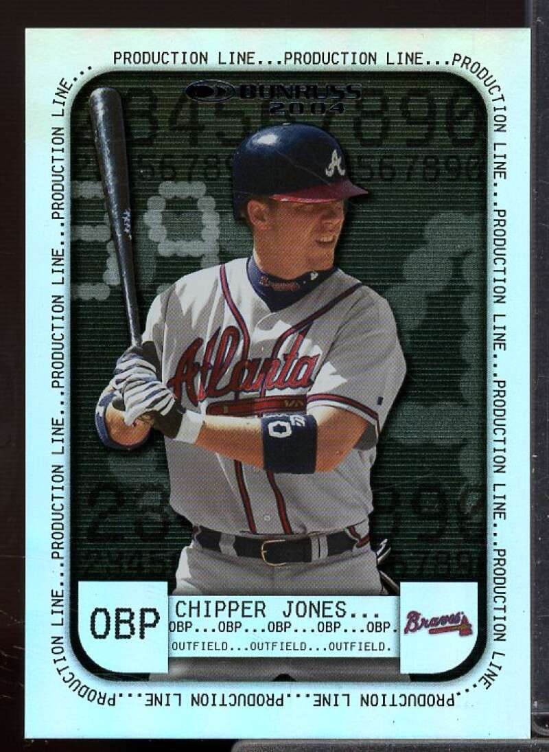 Chipper Jones Card 2004 Donruss Production Line OBP Black #5  Image 1