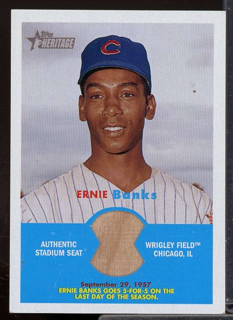Ernie Banks D Card 2006 Topps Heritage Flashbacks Seat Relics #EB  Image 1